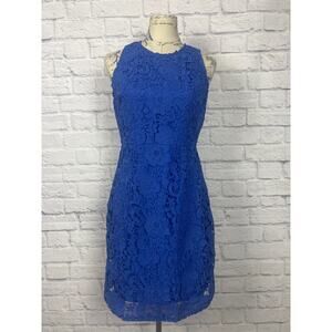 J Crew Collection New With Tags Evening/ Cocktail Blue Lace Eyelet Sheath Dress